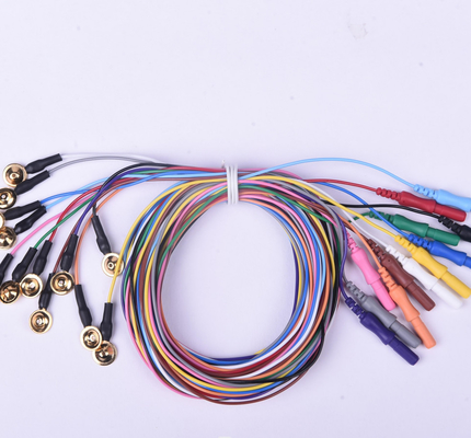 De medische van het het EEGlood van de Gouden Platerenkop Draad van de de Elektrodenkabel voor EEG EMG ECG of EOG