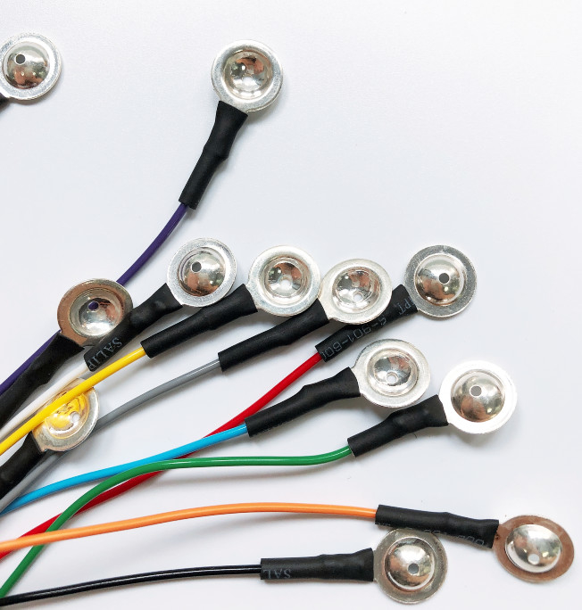 Het opnieuw te gebruiken de Elektroden Zilveren Chloride van de EEGkop met 12 Kleuren 12 kiest Lood uit
