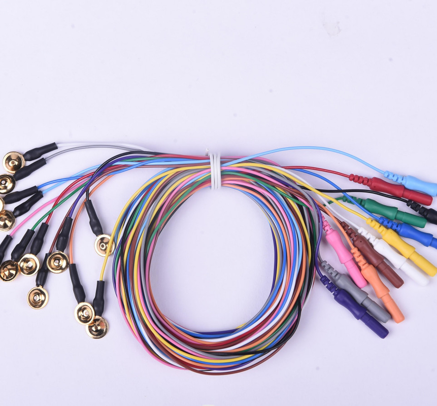 De medische van het het EEGlood van de Gouden Platerenkop Draad van de de Elektrodenkabel voor EEG EMG ECG of EOG